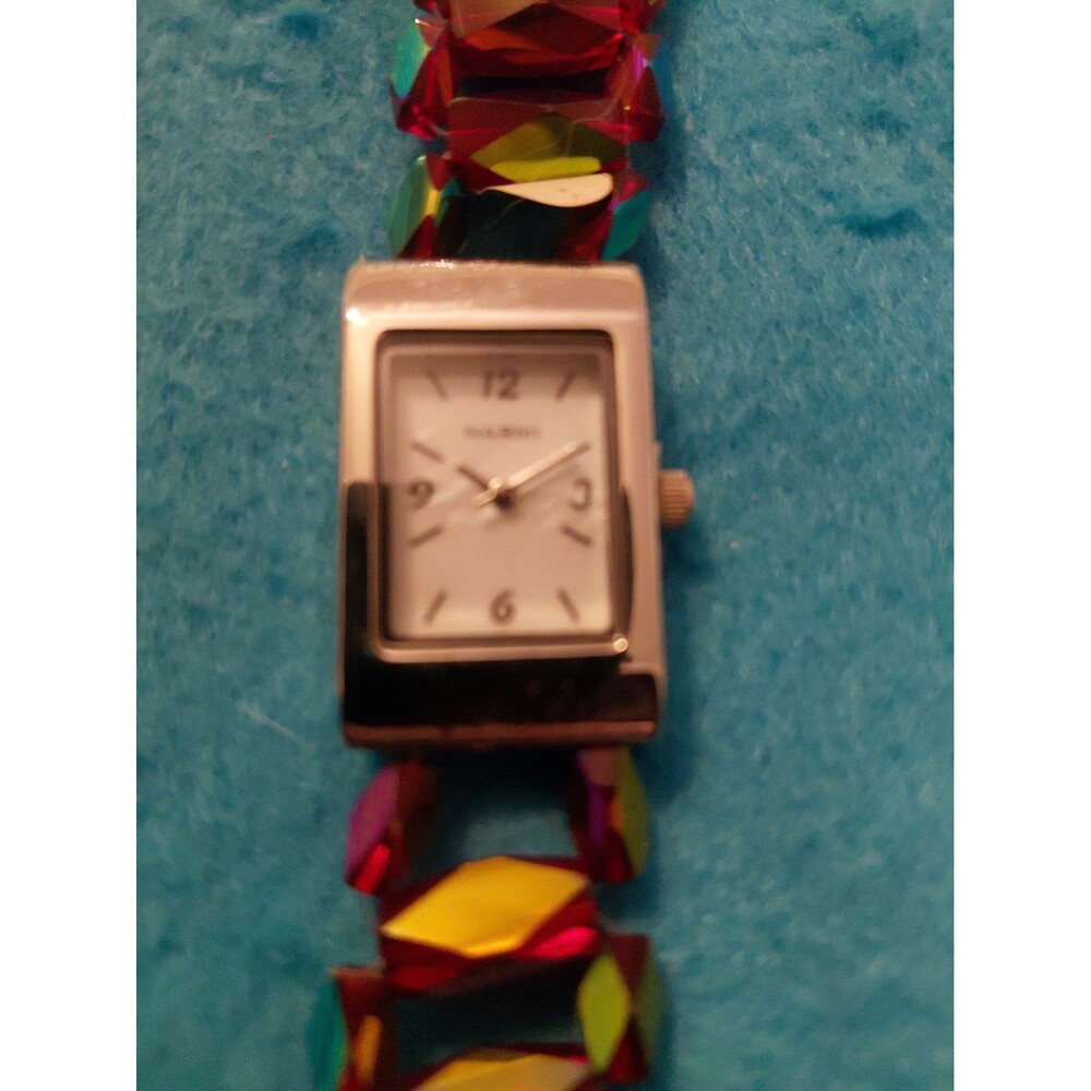 Pink Iridescent Beaded NEW NARMI WOMENS WATCH With Removable Extension